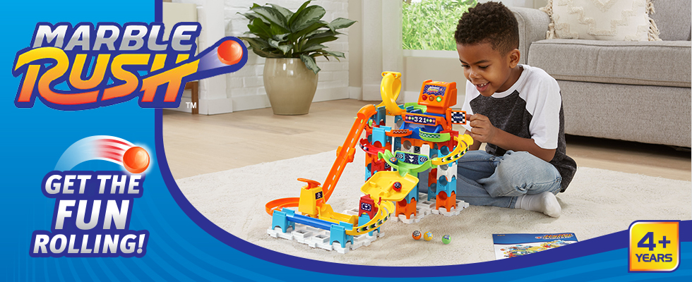 Get the fun rolling with the STEAM Accredited Marble Rush Raceway Set for ages 4 and up.