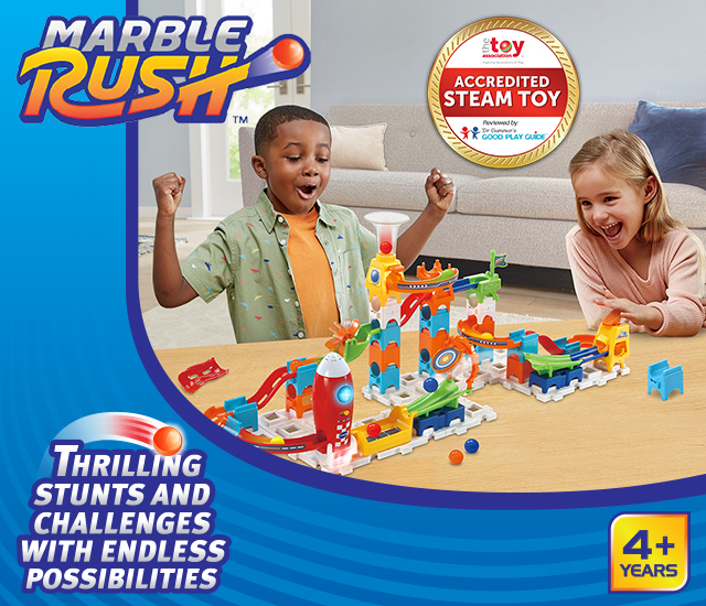 Build thrilling stunts and challenges with endless possibilities for kids ages 4 years and older.